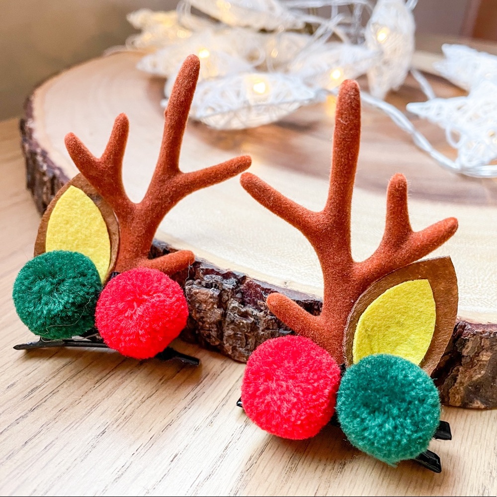 Halloween & Christmas Deer Hair Clip Handmade Photo Prop